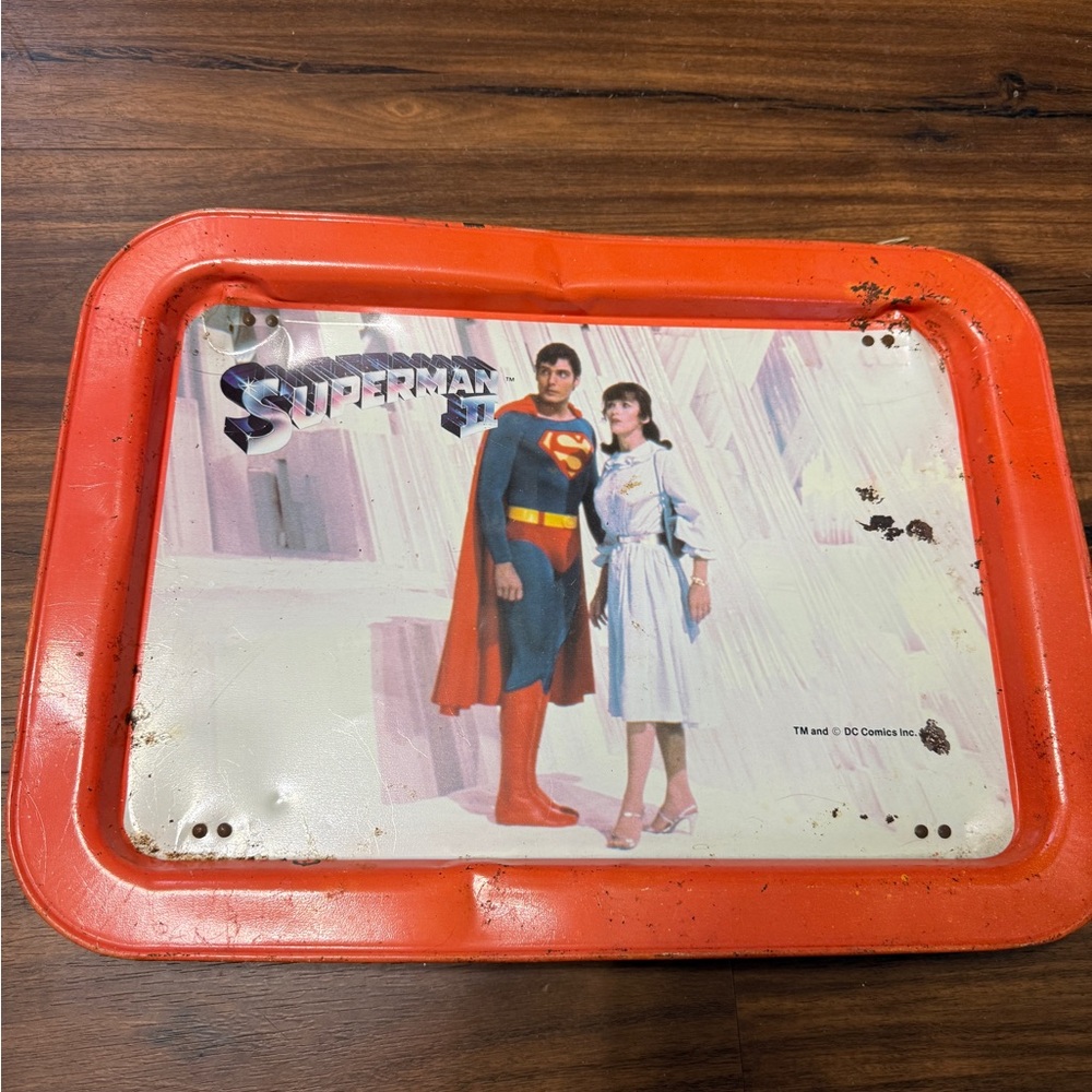 Vintage 1980 Superman II Metal TV Tray - DC comics collectible
